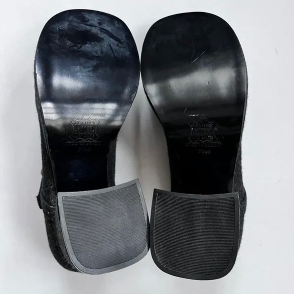 Vintage 90s Steve Madden Gray Mary Jane Chunky Heel Women’s Shoes Size 7.5 - Picture 4 of 14